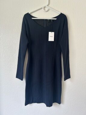 BRAND NEW Theory Navy Pinstripe Long-Sleeve Body Con Dress